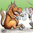 Cartoon of a food analysis laboratory