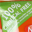 Product label which reads 100% chemical free