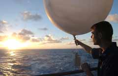 Weather balloon at sea