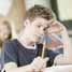 Boy in exam