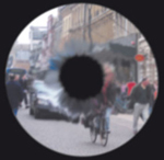 Example of an AMD sufferer's eyesight