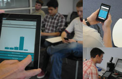 Students check their understanding using Socrative