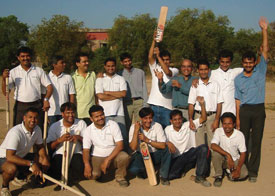 Oxygen Healthcare's Indian research team plays cricket every Friday morning