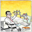 Cartoon of chemist manipulating 3D structures