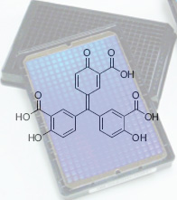 Photonic crystal biosensor with structure of aurin tricarboxylic acid overlaid