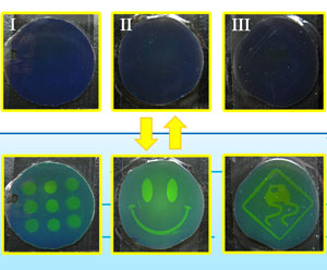 Patterns in photonic ink revealed by water