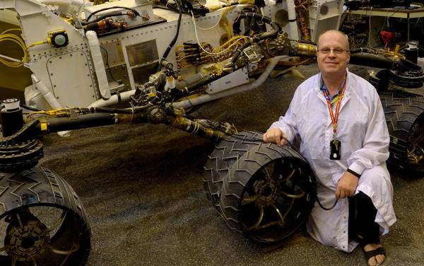 Paolo Belluta with the Curiosity Rover