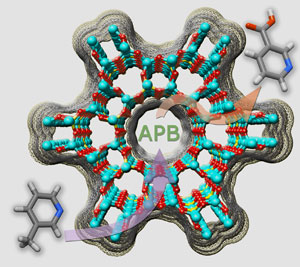 Illustration showing the structure of one of the pores in the catalyst