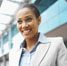 Smiling woman in suit