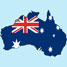 Australian flag in the shape of the country