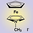 Structure of N-methylazaferrocene iodide