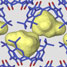 Calixarene packing, with voids shown in yellow
