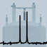 An NMR spectrum superimposed on a NMR spectrometer