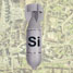 A bomb superimposed with the chemical symbol for Silicon