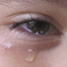 An eye crying tears