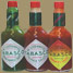 Bottles of tabasco sauce