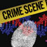 Crime scene tape, DNA and a fingerprint