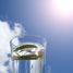 Glass of water in sun