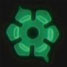 Fluorescent microscopic image of a hexagon-based rotor driven by bacteria