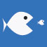 A big fish chasing a little fish