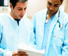 Doctors studying data