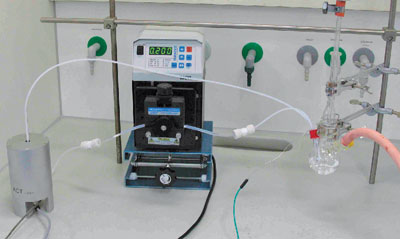 An NMR machine in a fume hood