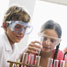 Pupil and chemistry teacher