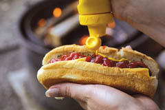 hot dog and mustard