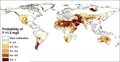 Global probability of geogenic flouride contamination in groundwater