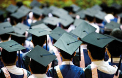 Students wearing mortar boards