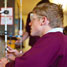 A student performing a titration