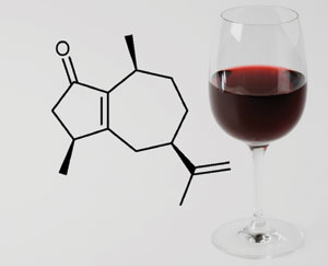 Rotundone (left) gives Australian Shiraz wine its peppery aroma