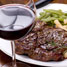 Red wine with steak dinner