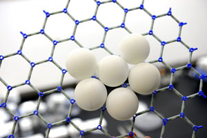 Model of charged graphene with oppositely charged ions