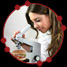 Scientist analysing food