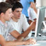 Students working on computers