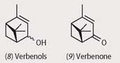 Verbenols and verbenone