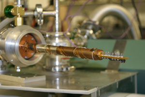 Thermoelectric material installed in cryogenic instrument used for testing