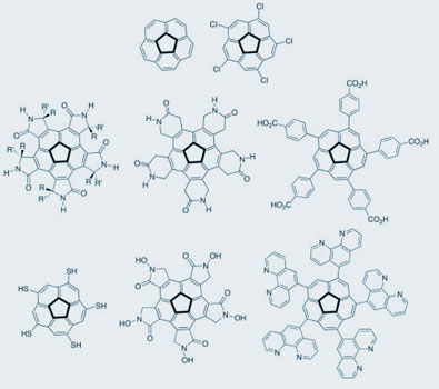 Corannulene and derived structures