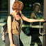 Young female opening university door