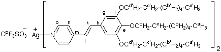 {Structure of [AgSt(7-3,4,5)<sub>2</sub>][OTf]}