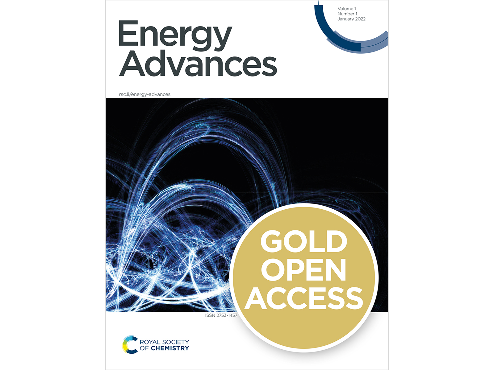 Energy Advances cover with a gold open access badge Energy Advances cover with a gold open access badge