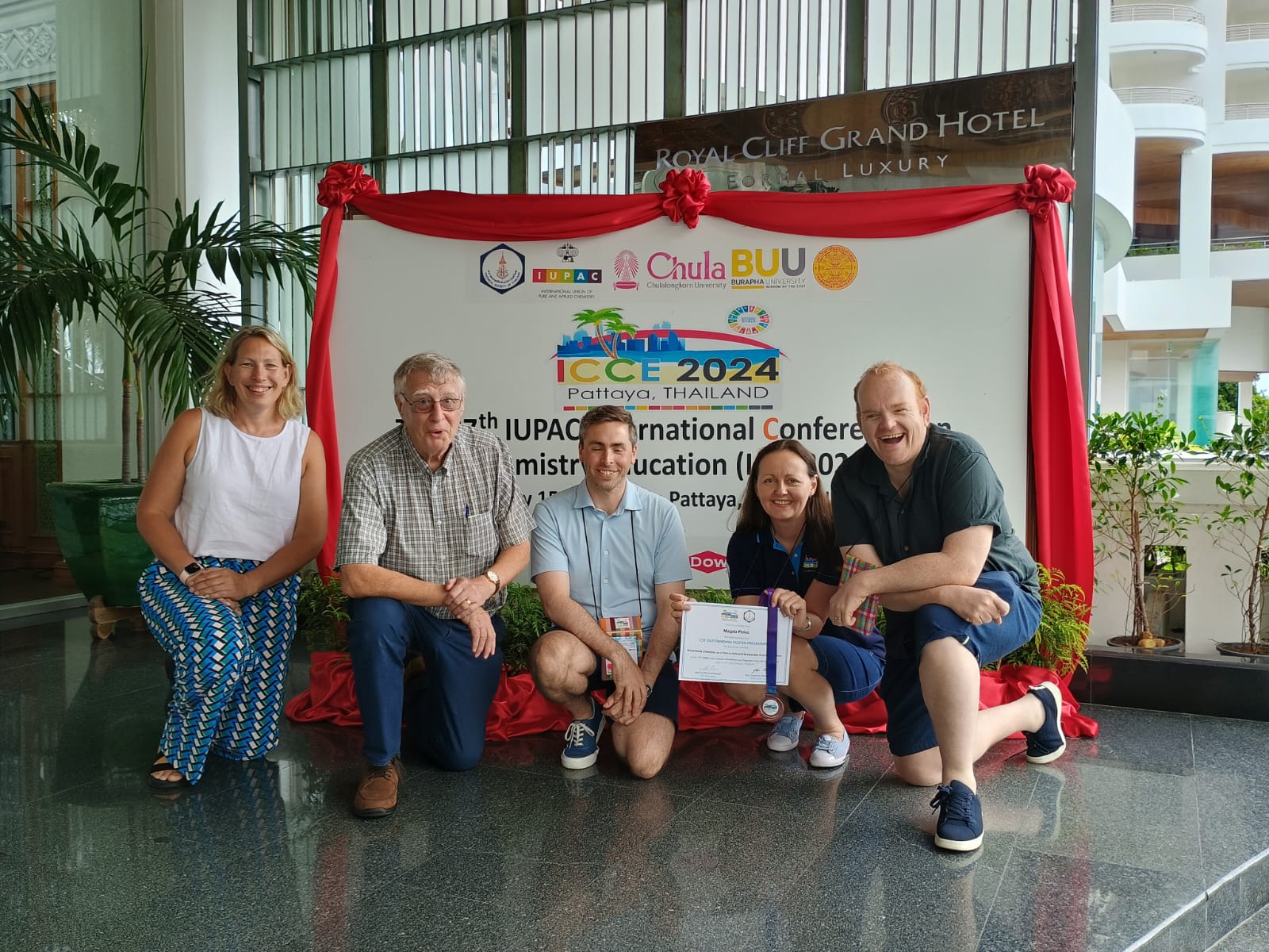 Fiona Roberts, Bob Worley, Matthew Smith, Magda Polec and Robert Campbell at the IUPAC International Conference on Chemistry Education