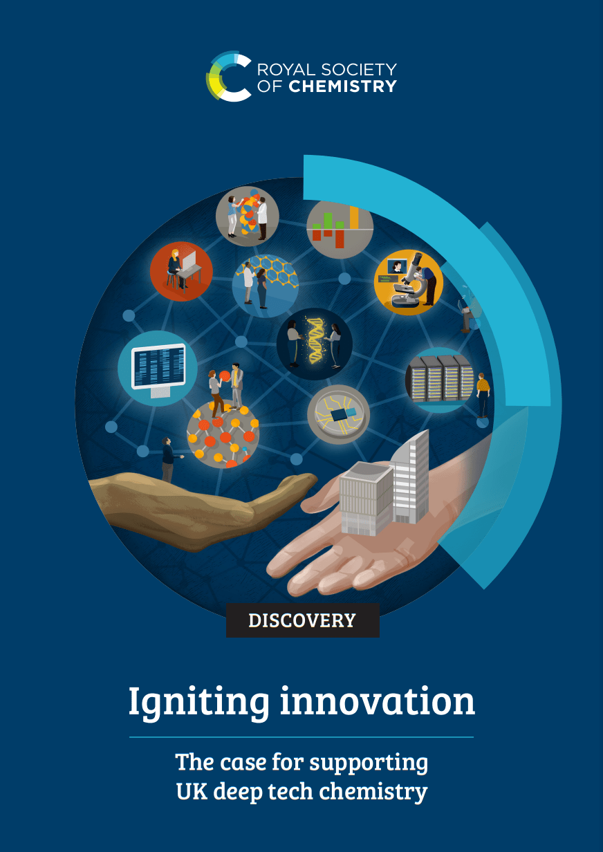 The front cover of the Igniting Innovation report, produced by the RSC in 2021 The front cover of the Igniting Innovation report, produced by the RSC in 2021