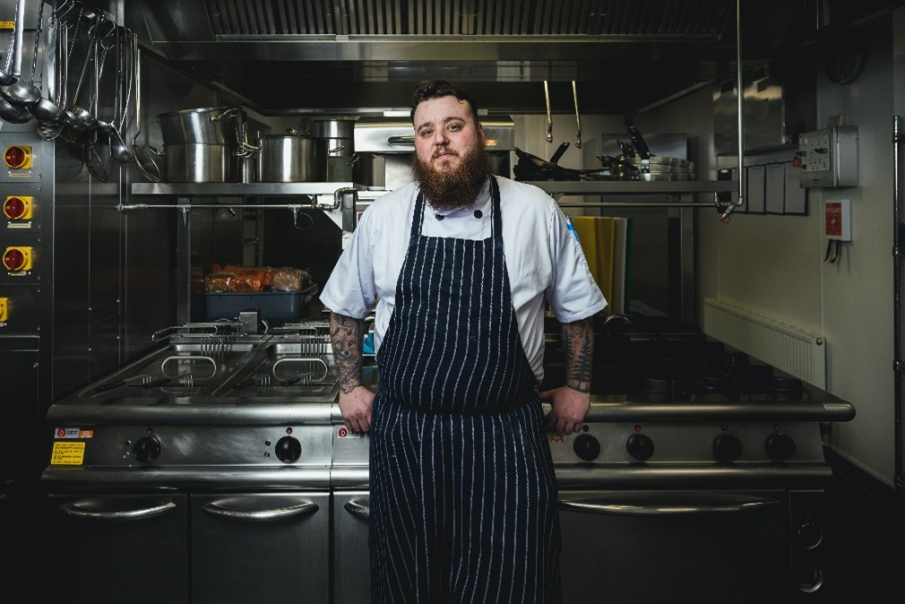 Josh Lindeberg in kitchen Josh Lindeberg in kitchen