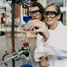 Female student being supervised in lab