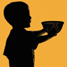 Oliver holding dish